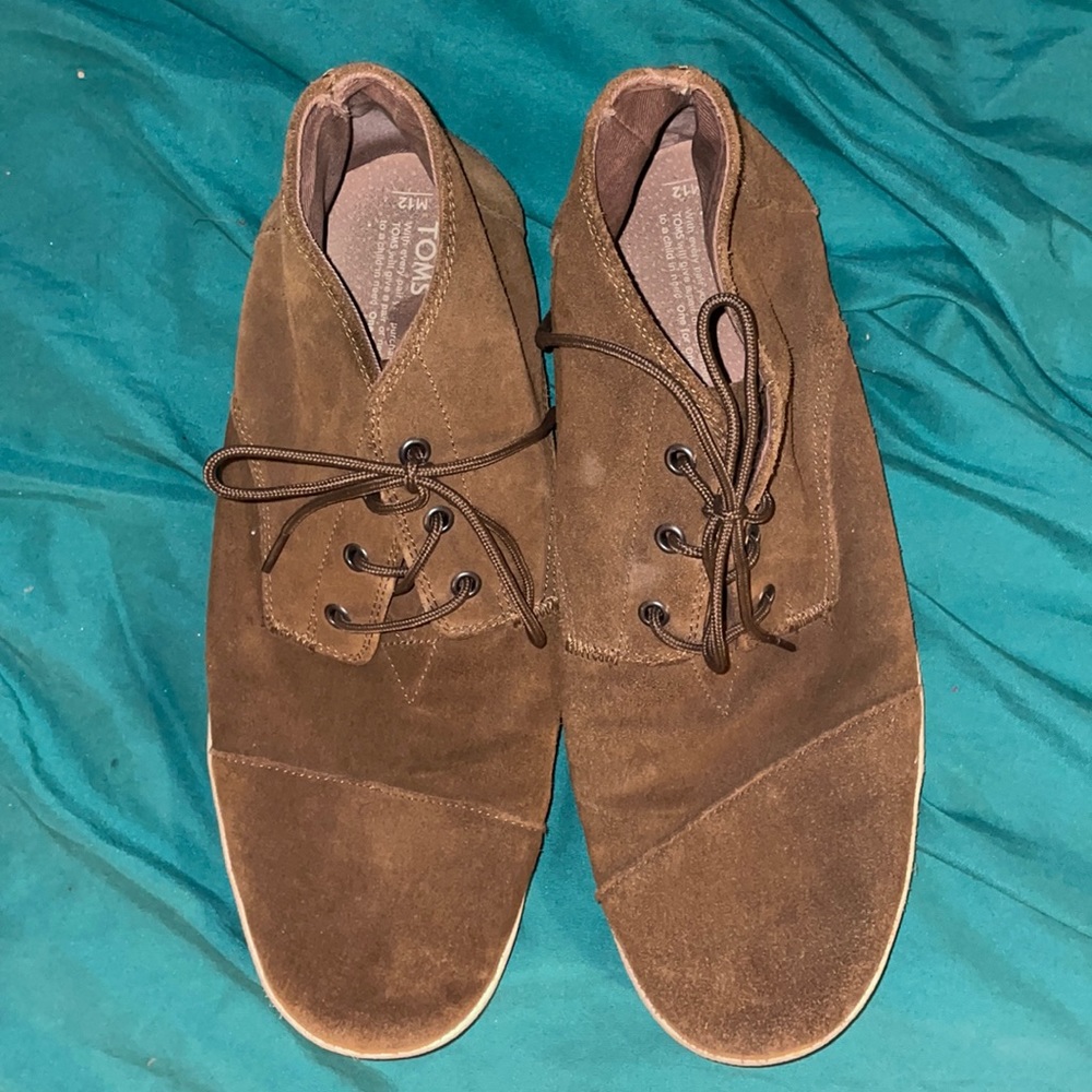 Toms Shoes Mens Fremont Boots Size 12 Suede Lace Up Classic Casual Travel